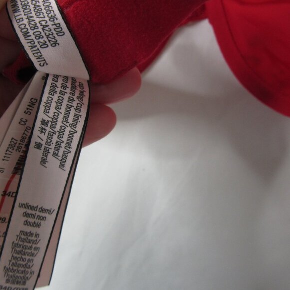 Victoria's Secret Bra Red Floral Demi Unlined Underwire Convertible Size 34D NWT - Picture 9 of 12